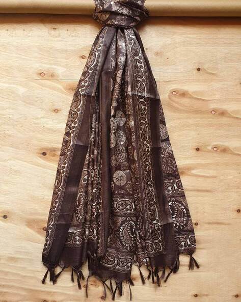 Paisley Print Dupatta with Tassels Price in India