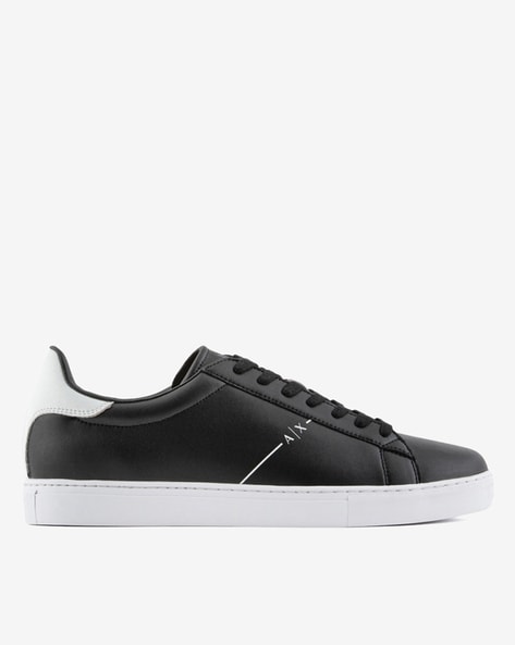 Armani exchange black sneakers hotsell