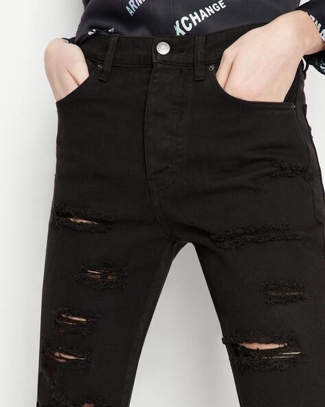 Armani exchange ripped jeans hotsell