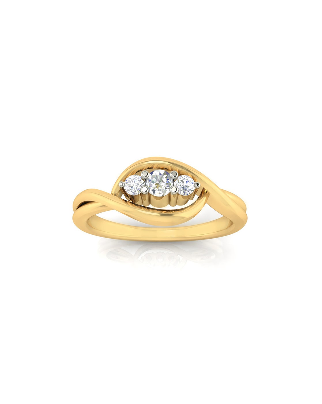 Showroom of 14k rose gold diamond larme twist ring | Jewelxy - 238826