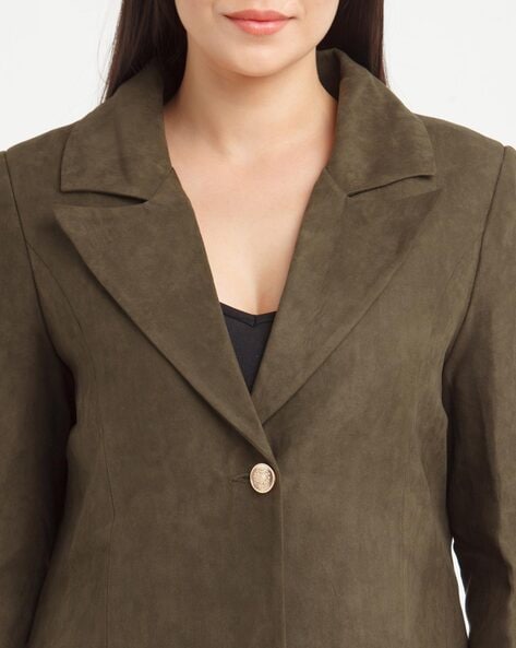 Trench Coat with Button-Front Closure