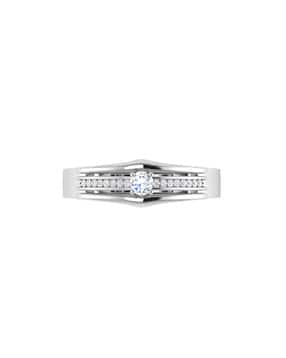 White Gold Diamond-Studded Ring-image-33
