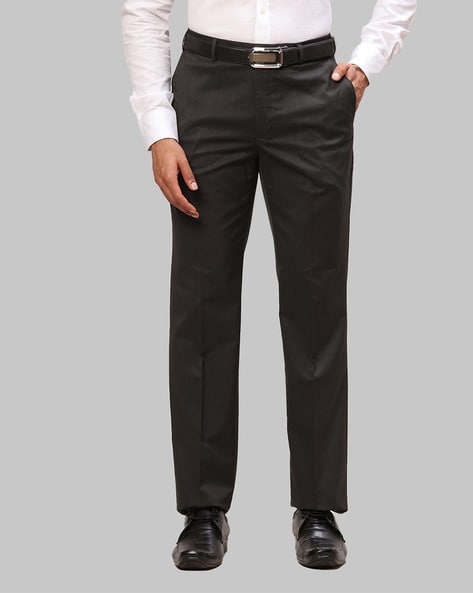 Buy Park Avenue Beige Super Slim Fit Flat Front Trousers for Mens Online   Tata CLiQ