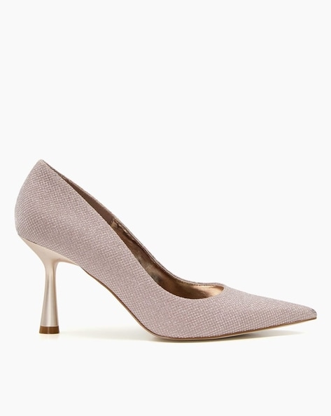 Guess Sorena Gold Metal Heels Shell Pink | Cilento Designer Wear