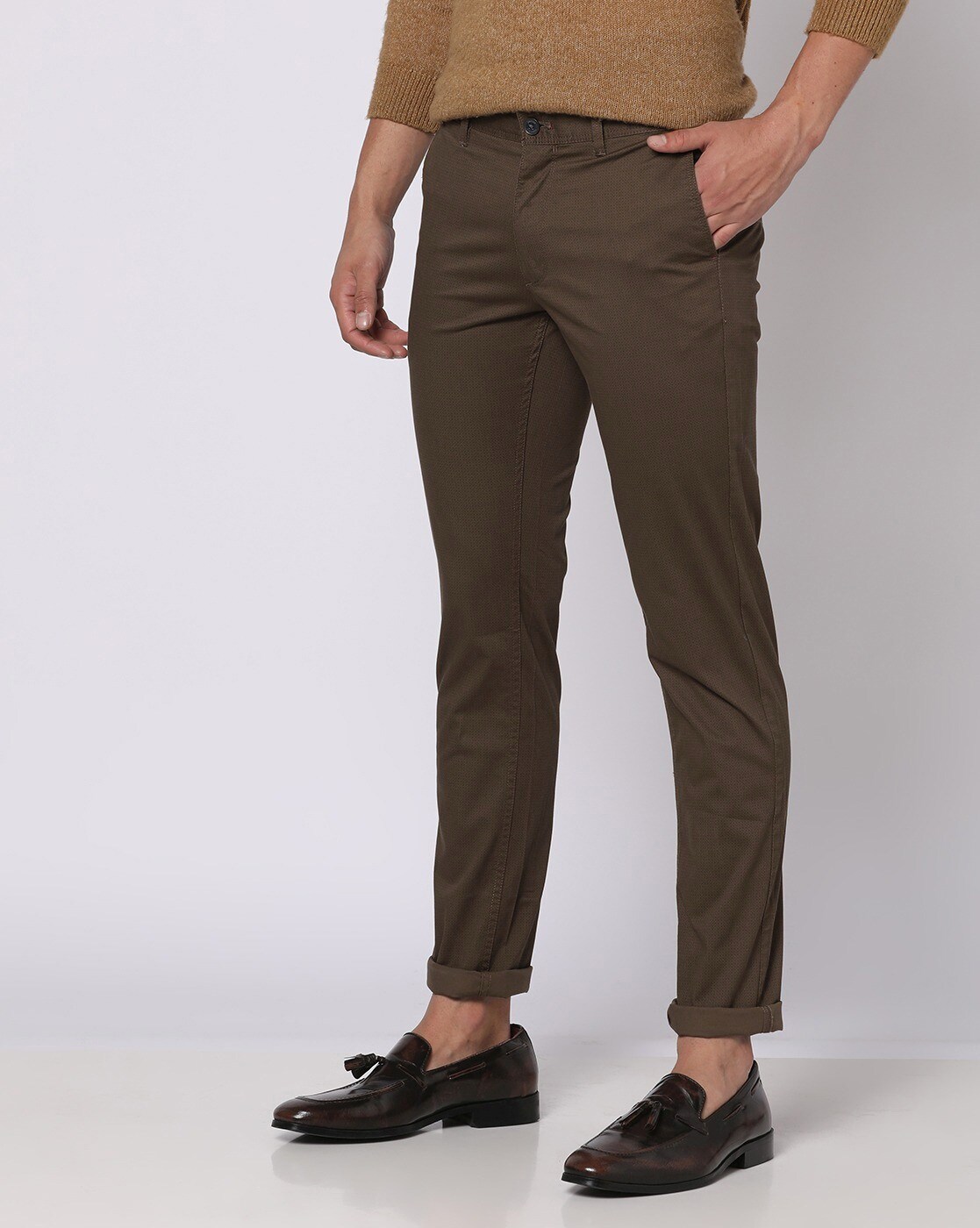 Buy Brown Trousers & Pants for Men by INDIAN TERRAIN Online