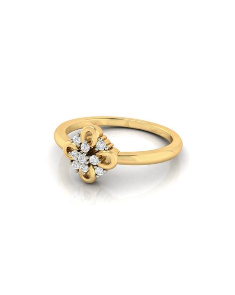 Avsar Yellow Gold Diamond-Studded Pooja Ring
