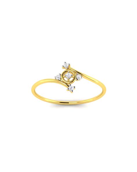 Avsar Divya Yellow Gold Diamond-Studded Ring