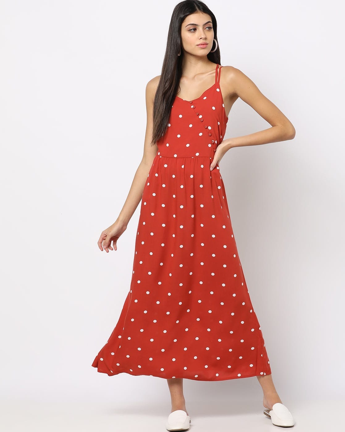 Polka-Dot Print Fit Flare Dress