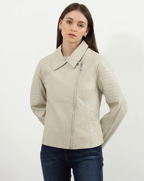 Panelled Zip-Front Bomber Jacket