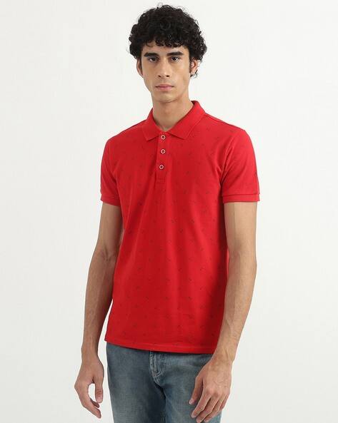 UNITED COLORS OF BENETTON Triangle All-Over Print Pique Polo T-Shirt