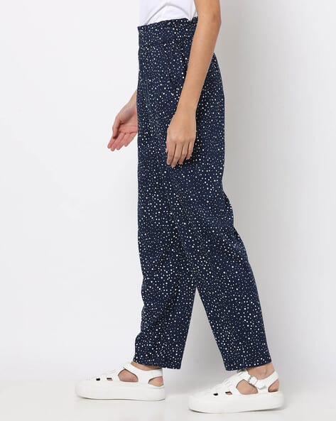 Polka-Dots Print Pants with Elasticated Waist