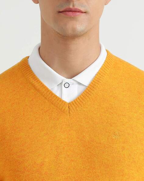 Buy Yellow Sweaters Cardigans for Men by UNITED COLORS OF
