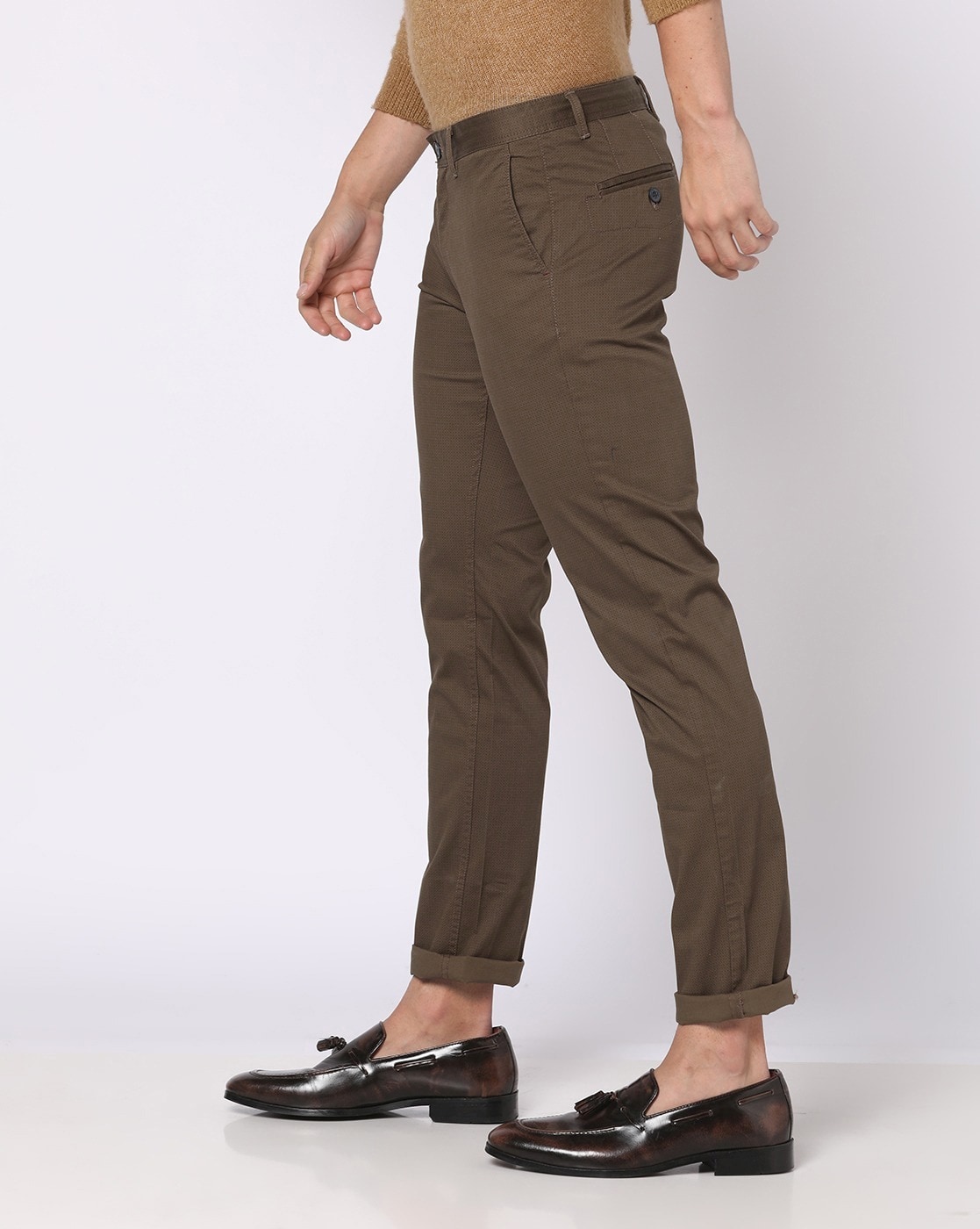 Buy Dark Brown Trousers & Pants for Men by Red chief Online | Ajio.com