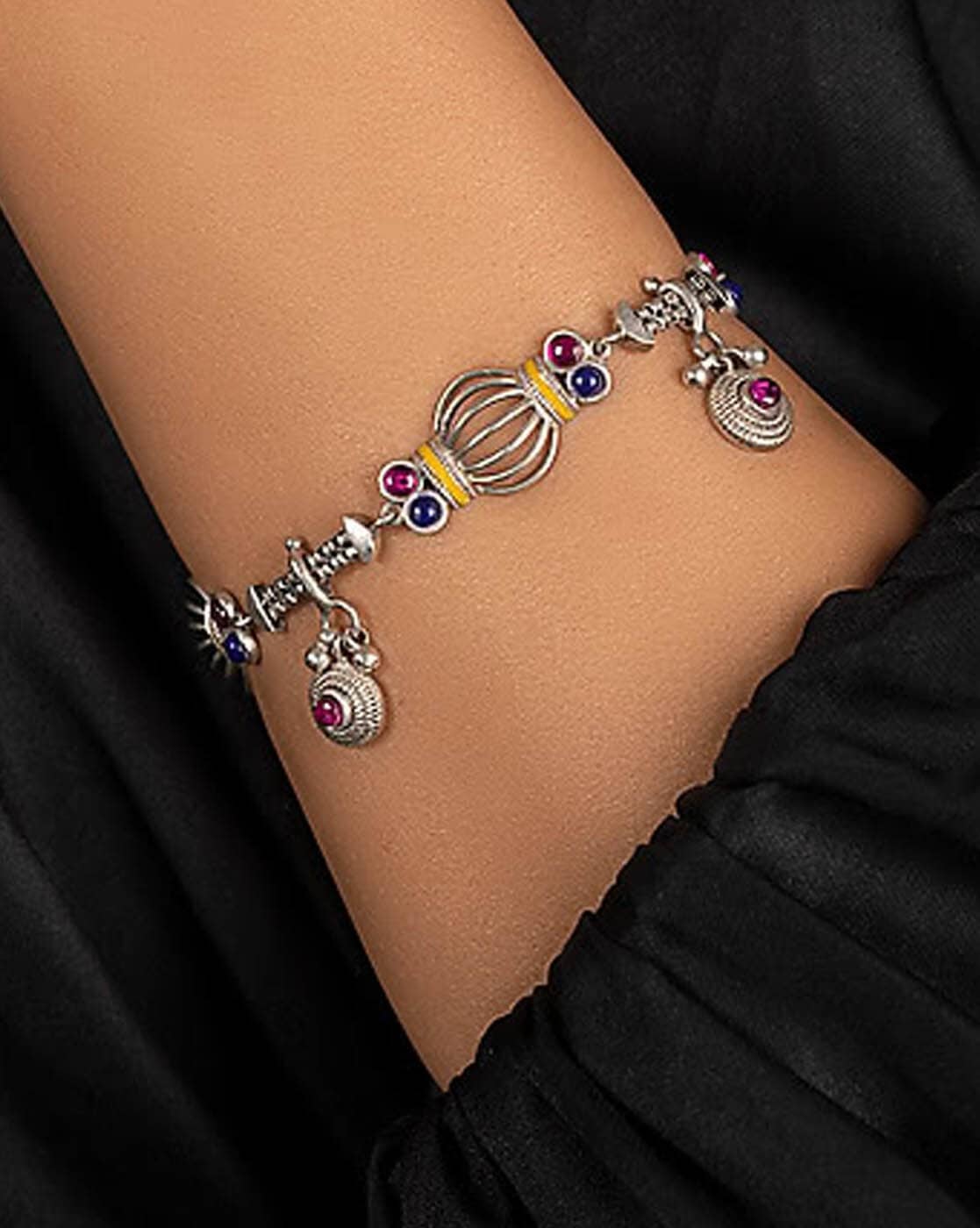 SHAYA-A Rediscovered Song Bracelet in 925 Silver with a Shiny Oxidised  Finish | eBay