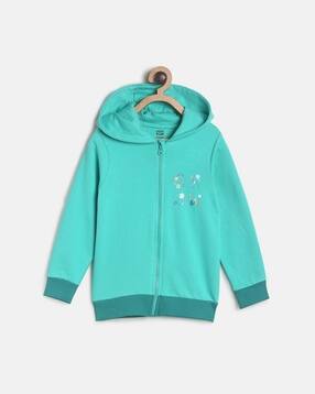 mini klub Floral Print Zip-Front Hooded Jacket-picture-53