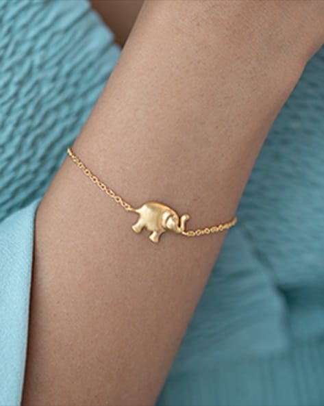 Elephant two tone hot sale charm bangle