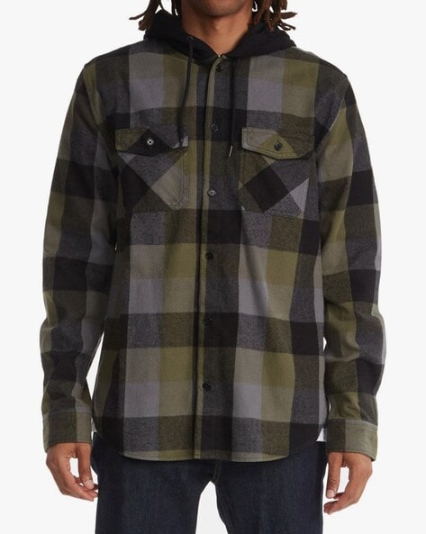 Quiksilver 2025 hooded flannel