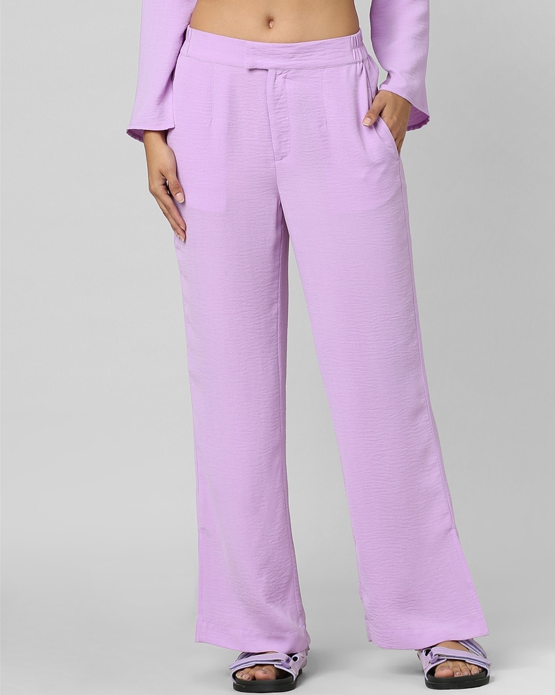 Buy BREEZY AND PROPER PURPLE PANTS for Women Online in India