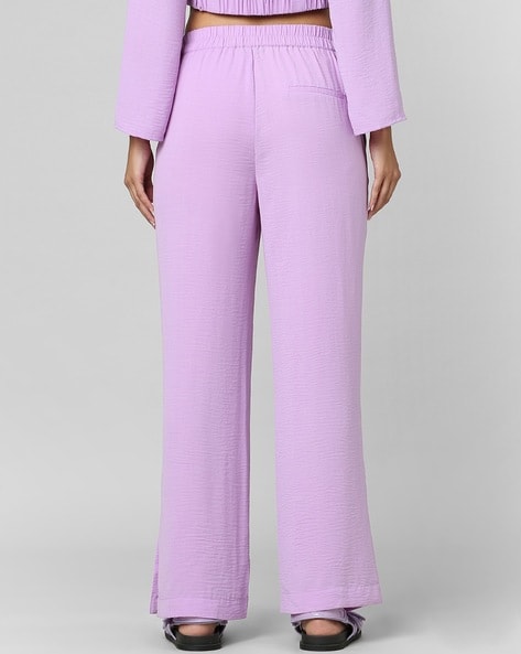 Buy Women Purple Regular Fit Solid Casual Trousers Online - 777645 | Allen  Solly