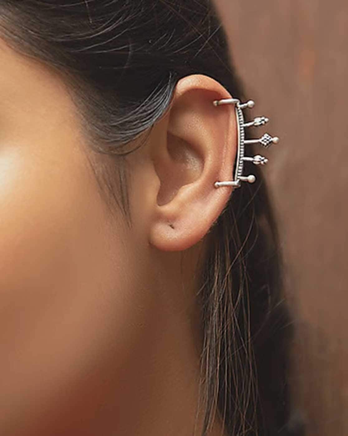 Buy Gold Earring Cuff Minimal Earrings Stack Dainty No Piercing Online in  India - Etsy