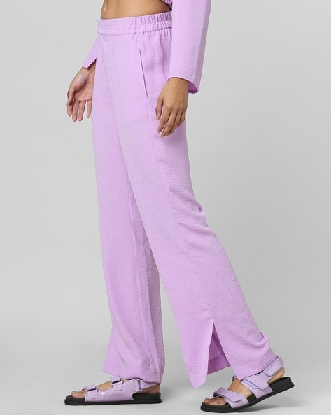 Zara Lilac High Waisted Belted Trousers