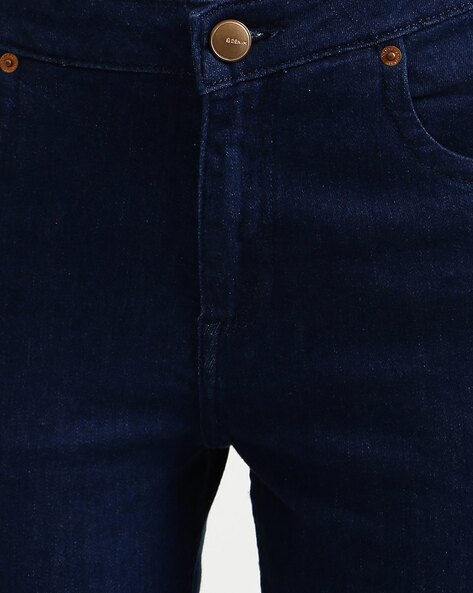 Skinny Fit Jeans with Frayed Hem