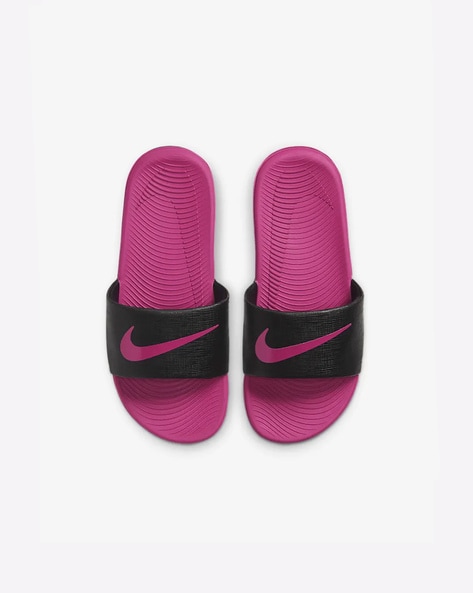 Pink and clearance black nike slides