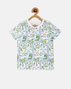 mini klub Graphic Print Henley T-Shirt-picture-13