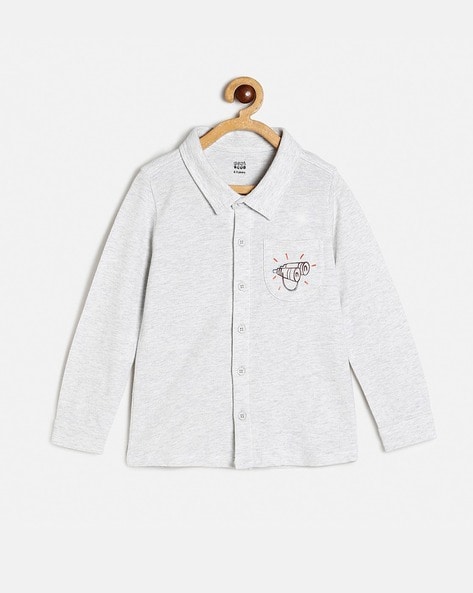 MINI KLUB Spread Collar Shirt with Printed Patch Pocket