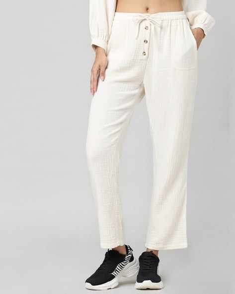 Buy White Trousers & Pants for Women by Sugathari Online | Ajio.com