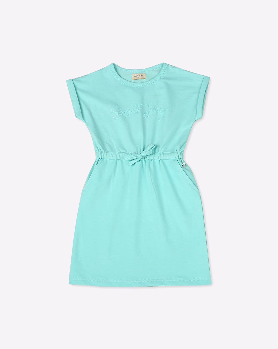 Buy GINI & JONY Light Blue Solid Tencel Round Neck Girls Casual Wear Dress  | Shoppers Stop