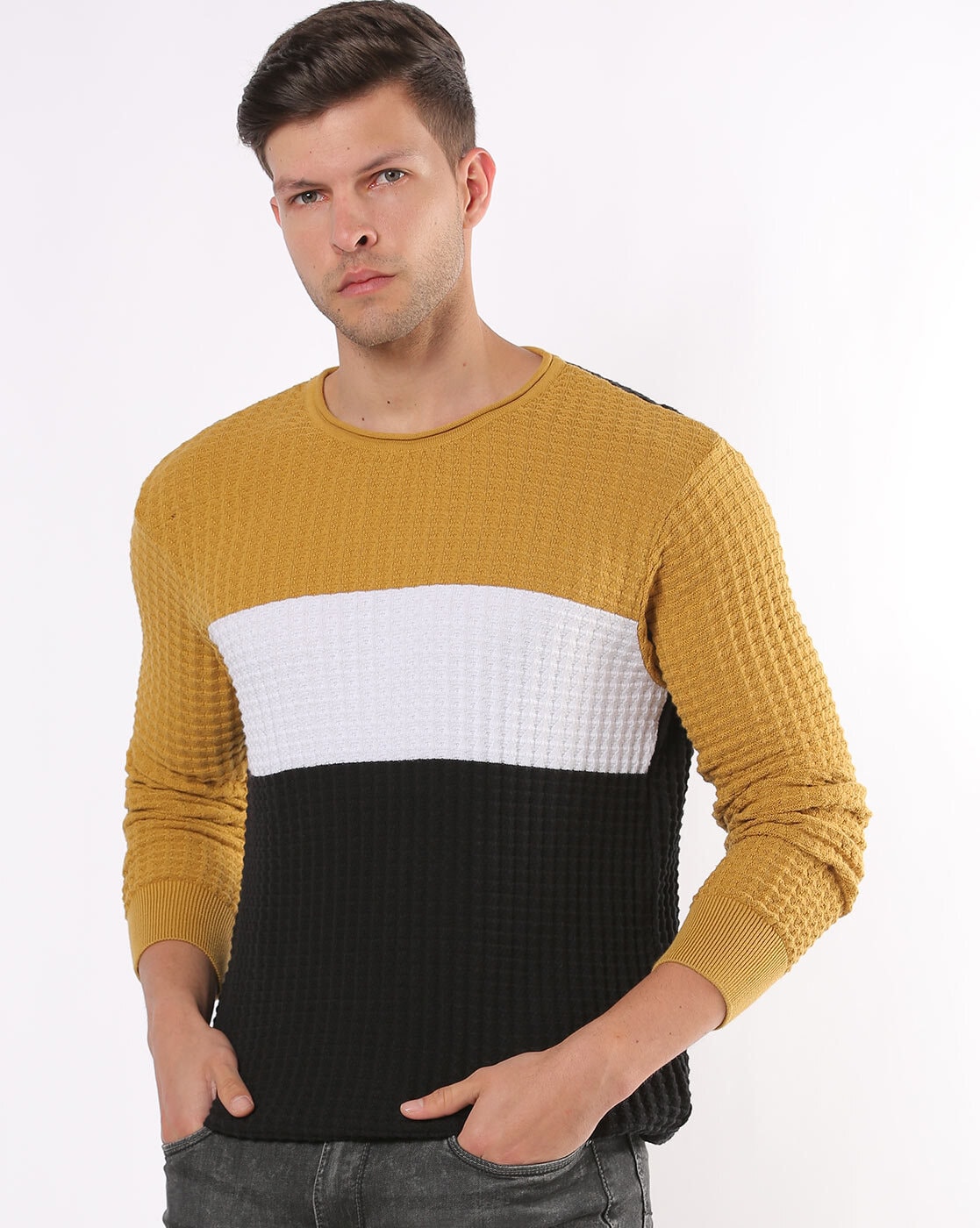 Buy Mustard Yellow Sweaters & Cardigans for Men by ALTHEORY Online