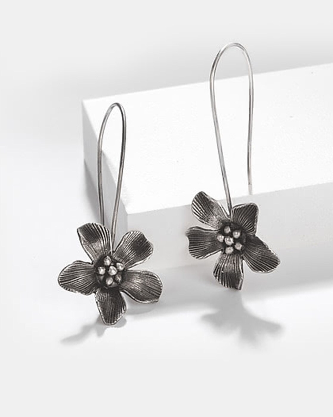 Cascading Flower Earrings in Sterling Silver, Cherry Blossom, Silver  Flower, Oxidized, Cherry Tree, Petite Earrings - Etsy