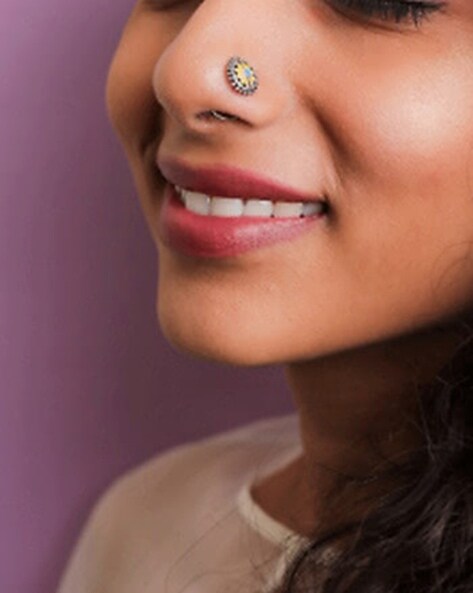 Antique Nose Ring Nath Natural Basra Pearls 22k Gold Gem Glass Indian –  Brenda Ginsberg Antique Jewelry