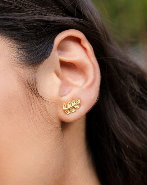 22KT Gold CZ Stone Ear Cuff Earring-sgquangbinhtourist.com.vn