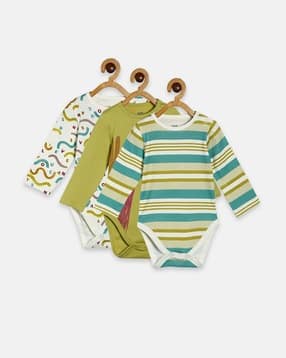 Pack of 3 Printed Bodysuits-image-37