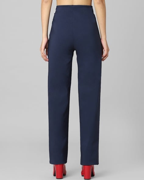 Buy ONLY Solid Polyester Relaxed Fit Women's Casual Pants | Shoppers Stop