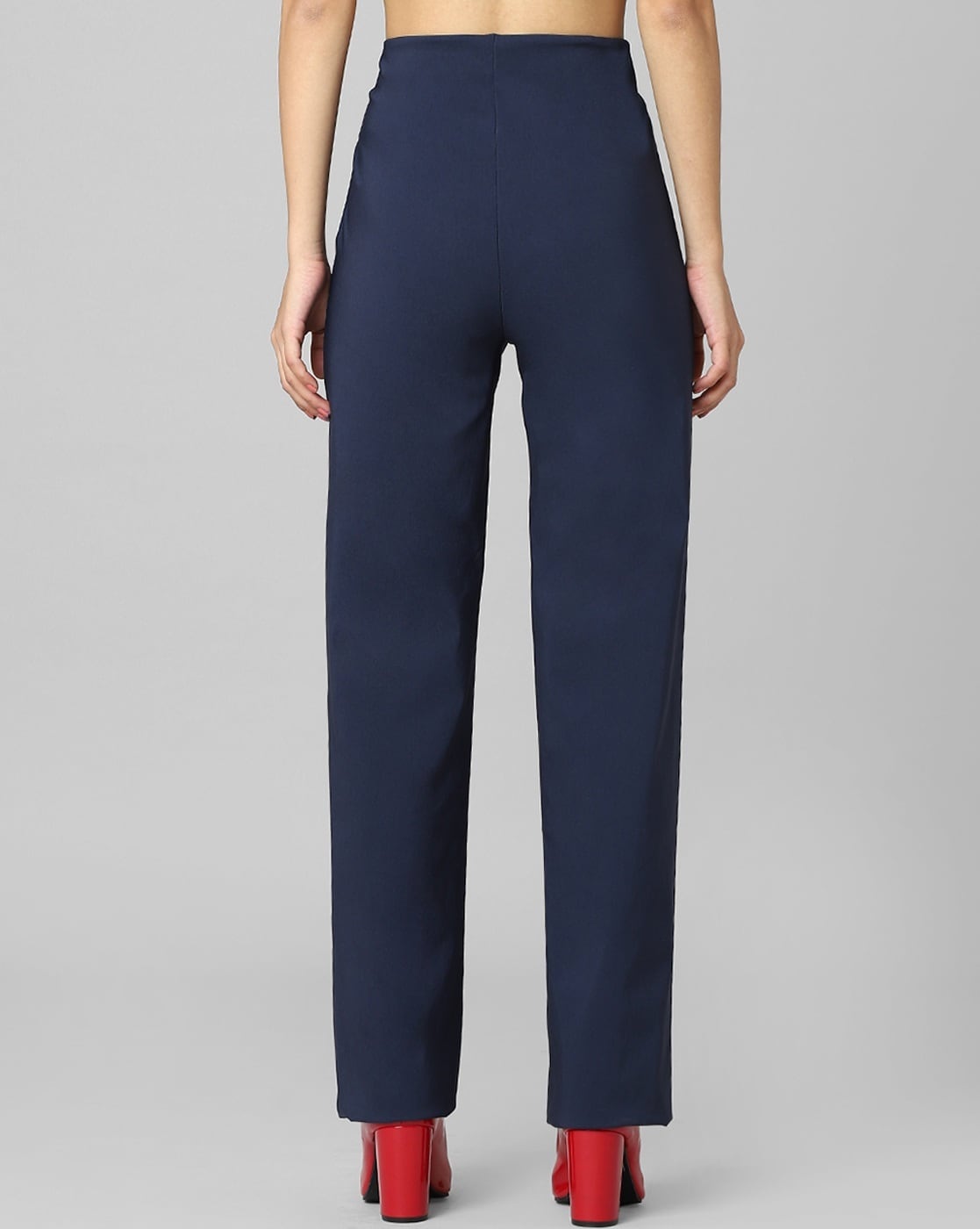 Closet London| Navy Elasticated Waist Trousers