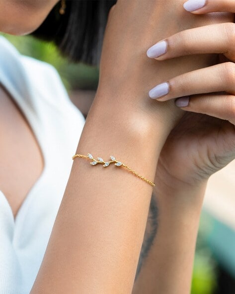 Glistening Leaf Charm Bracelet – Andaaz Jewelers