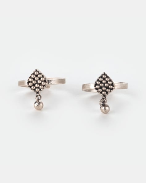 Shaya by CaratLane Oxidised Antique Rudra Vent Toe Rings in 925 Silver :  Amazon.in: Jewellery