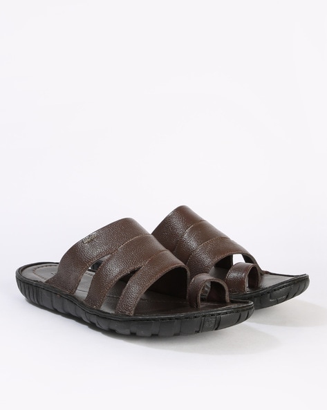Buy Lee Cooper Men Black Textured Leather Sandals - Sandals for Men 1276681  | Myntra
