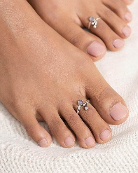 Buy Fancy Floral Silver Toe Rings |GRT Jewellers