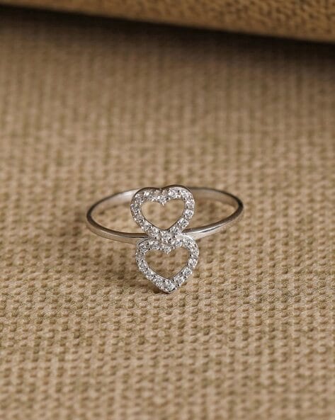 DOUBLE HEART RING WITH DIAMONDS, 1/10 CT TW - Howard's Jewelry Center