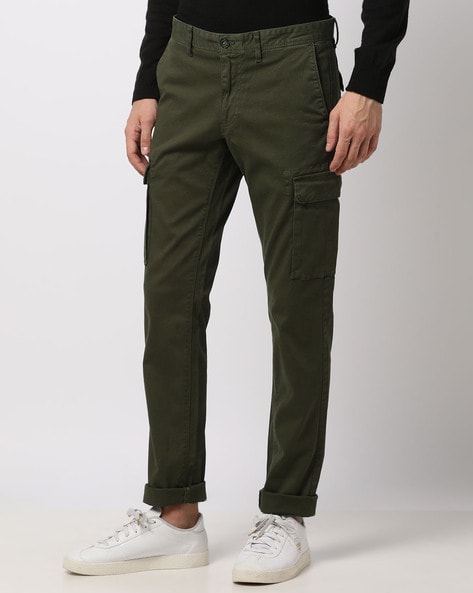Slim Fit Cargo Pants with Flap Pockets