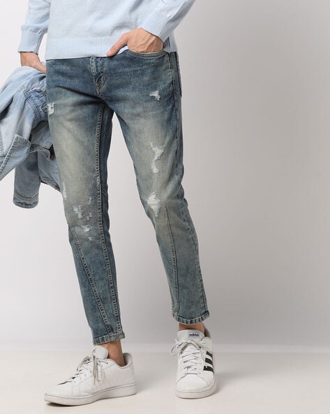 Slim Tapered Cropped Jeans