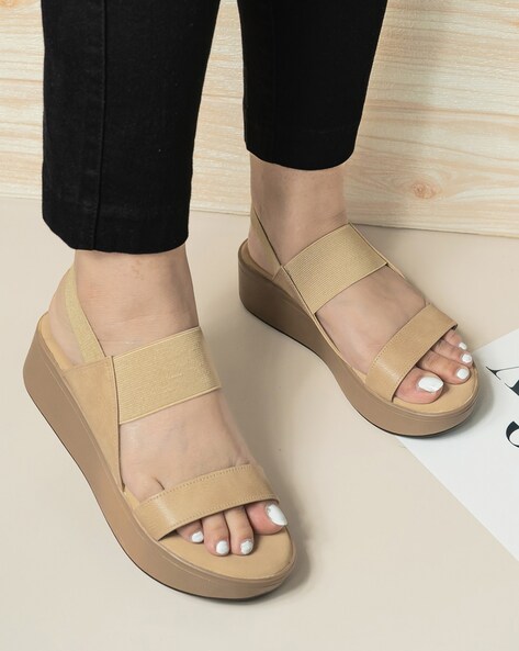 Blue low best sale wedge sandals