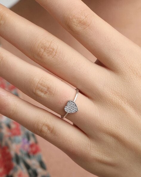 Karen Walker | Silver Mini Heart Ring | Silvermoon Jewellers