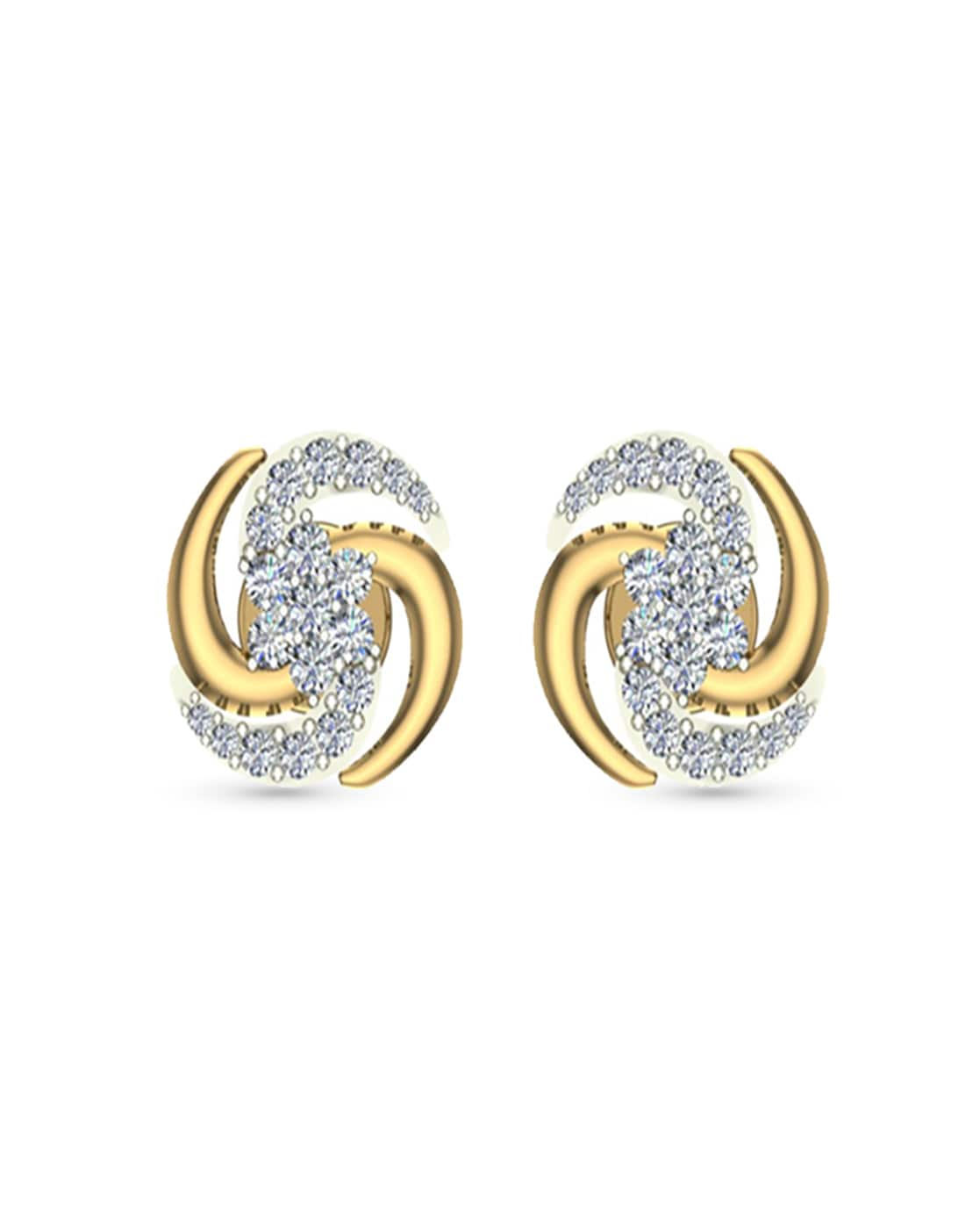 14kt Medium Monstera Leaf Stud Earrings - EJP1559-Y