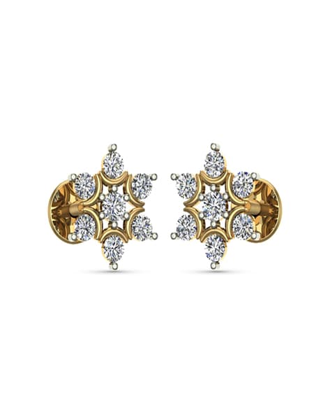 Minimalist Trillion Shape Diamond Studs For Womens – Ayaani