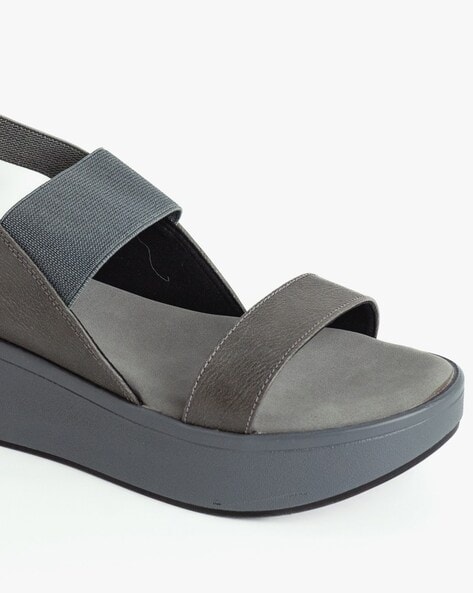 Gray 2024 platform sandals